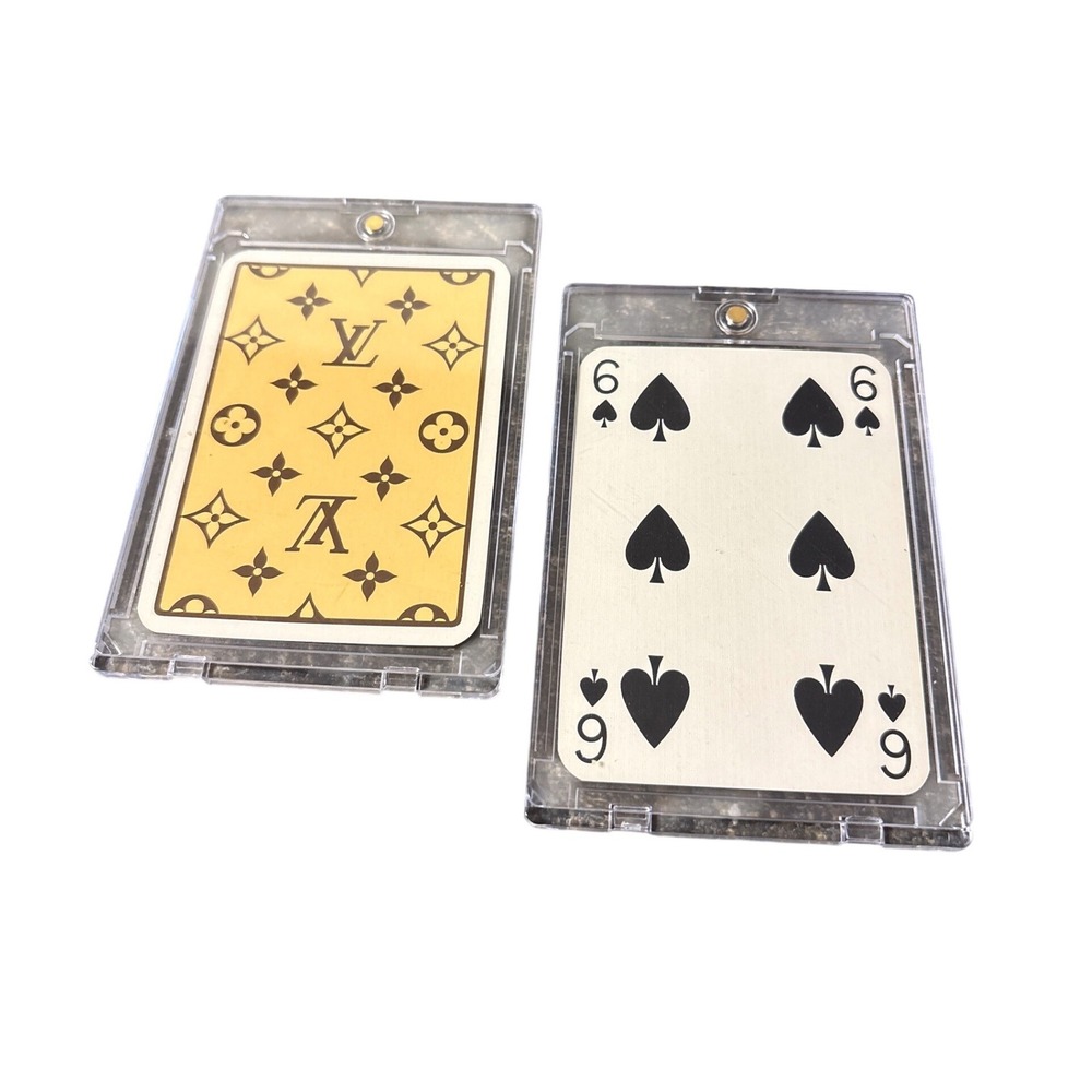 Louis Vuitton Monogram Playing Card 6 of Spades Gold Collectible with Case